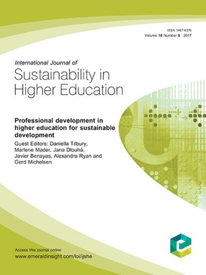 cover image of International Journal of Sustainability in Higher Education, Volume 18, Number 6